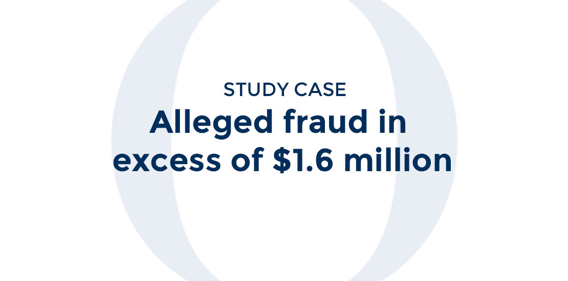 Alleged fraud in excess of 1.6 Million